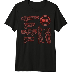 Nerf Blasters Retro Schematic Textbook Outlines Premium Tri-blend T-Shirt(Black)
