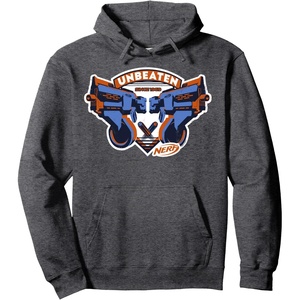 Nerf Blasters Unbeaten Logo Pullover Hoodie(Dark Heather Grey)