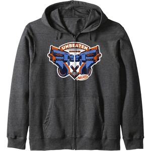 Nerf Blasters Unbeaten Logo Zip Hoodie(Dark Heather Grey)