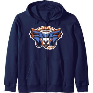 Nerf Blasters Unbeaten Logo Zip Hoodie(Navy Blue)