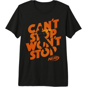 Nerf Can’t Stop Won’t Stop Silhouette Premium Tri-blend T-Shirt(Black)