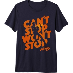 Nerf Can’t Stop Won’t Stop Silhouette Premium Tri-blend T-Shirt(Navy Blue)