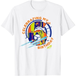 Nerf Celebrating My 6th Birthday T-Shirt Small(White)