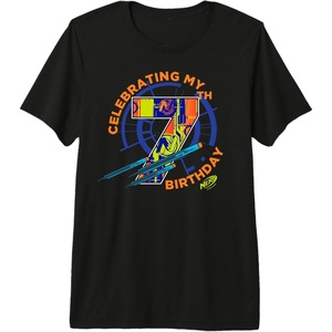 Nerf Celebrating My 7th Birthday Premium Tri-blend T-Shirt(Black)