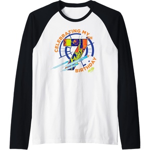 Nerf Celebrating My 7th Birthday Raglan Baseball Tee(Black/White)