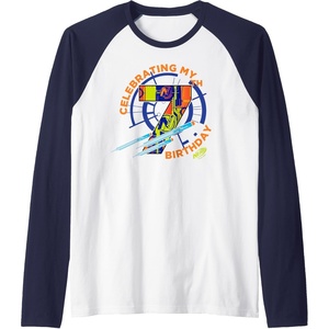 Nerf Celebrating My 7th Birthday Raglan Baseball Tee(Navy Blue/White)