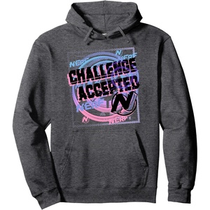 Nerf Challenge Accepted Pullover Hoodie(Dark Heather Grey)