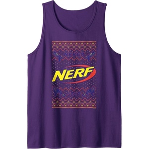 Nerf Christmas Never Stop Ugly Sweater Tank Top(Purple)