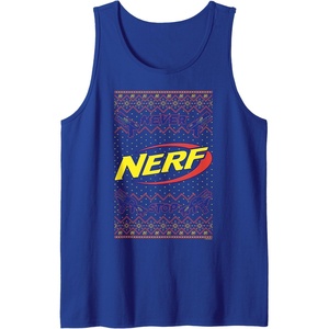 Nerf Christmas Never Stop Ugly Sweater Tank Top(Royal Blue)