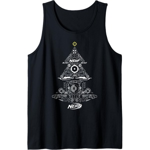 Nerf Christmas Tree Toy Icons Collage Tank Top(Black)