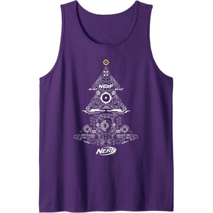 Nerf Christmas Tree Toy Icons Collage Tank Top(Purple)