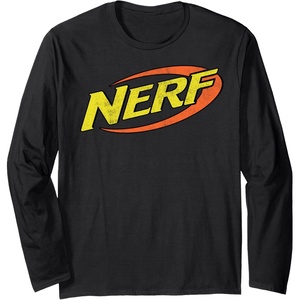 Nerf Classic Distressed Retro Color Logo Long Sleeve T-Shirt(Black)