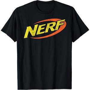 Nerf Classic Distressed Retro Color Logo T-Shirt Small(Black)
