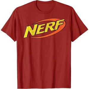 Nerf Classic Distressed Retro Color Logo T-Shirt Small(Cranberry Red)