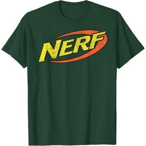 Nerf Classic Distressed Retro Color Logo T-Shirt Small(Dark Green)