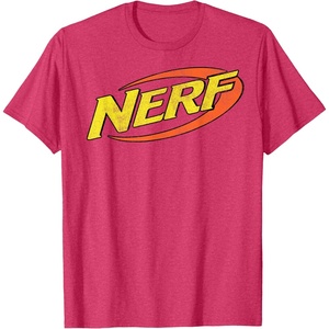 Nerf Classic Distressed Retro Color Logo T-Shirt Small(Red Heather)