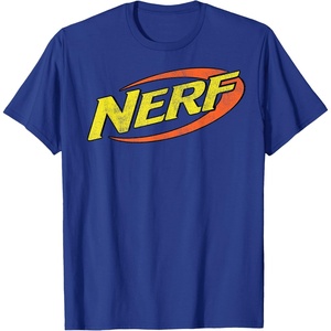 Nerf Classic Distressed Retro Color Logo T-Shirt Small(Royal Blue)