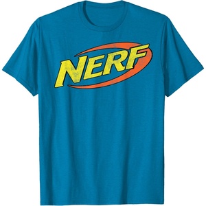 Nerf Classic Distressed Retro Color Logo T-Shirt Small(Sapphire Blue)
