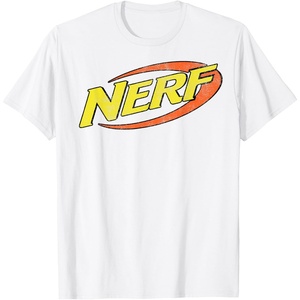 Nerf Classic Distressed Retro Color Logo T-Shirt Small(White)
