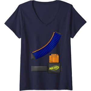 Nerf Faux Tactical Costume V-Neck T-Shirt(Navy Blue)