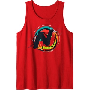 Nerf Glitch Color Graphic Logo Tank Top(Red)