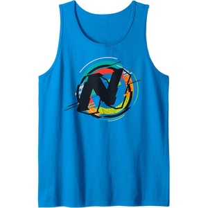 Nerf Glitch Color Graphic Logo Tank Top(Sapphire Blue)