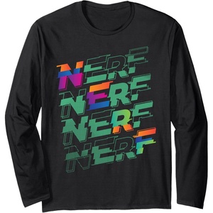 Nerf Glitch Color Logo Stack Long Sleeve T-Shirt(Black)