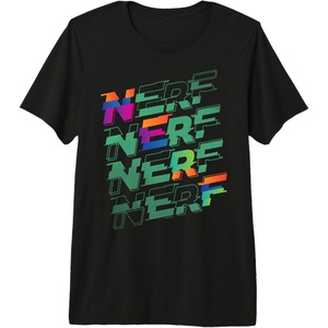 Nerf Glitch Color Logo Stack Premium Tri-blend T-Shirt(Black)
