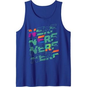 Nerf Glitch Color Logo Stack Tank Top(Royal Blue)