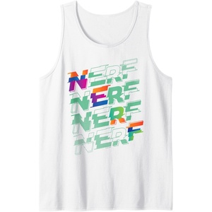 Nerf Glitch Color Logo Stack Tank Top(White)