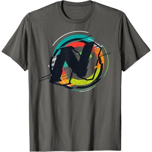 Nerf Glitch Colour Graphic Logo T-Shirt(Asphalt Grey)