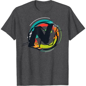 Nerf Glitch Colour Graphic Logo T-Shirt(Dark Heather Grey)