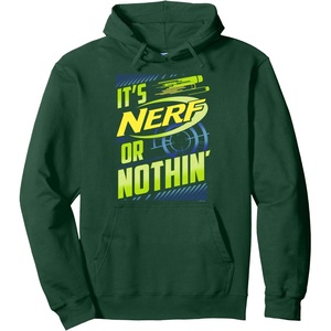 Nerf It’s Nerf Or Nothin’ Retro Bold Logo Pullover Hoodie(Dark Green)