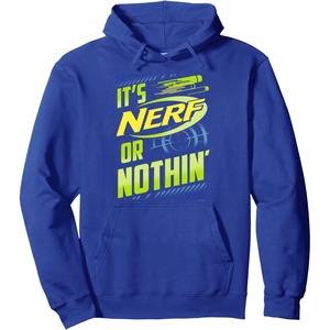 Nerf It’s Nerf Or Nothin’ Retro Bold Logo Pullover Hoodie(Royal Blue)