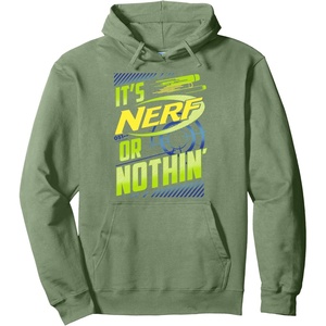 Nerf It’s Nerf Or Nothin’ Retro Bold Logo Pullover Hoodie(Sage Green)