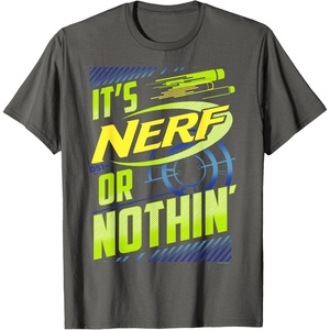 Nerf It’s Nerf Or Nothin’ Retro Bold Logo T-Shirt Small(Asphalt Grey)