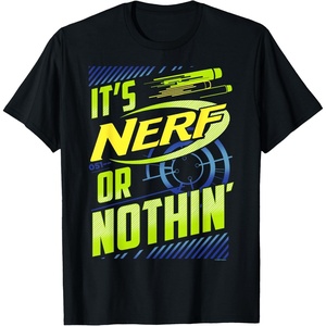 Nerf It’s Nerf Or Nothin’ Retro Bold Logo T-Shirt Small(Black)