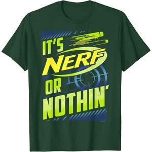 Nerf It’s Nerf Or Nothin’ Retro Bold Logo T-Shirt Small(Dark Green)