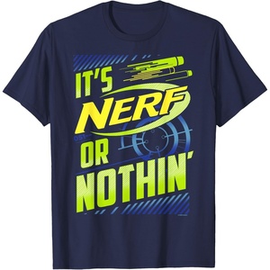 Nerf It’s Nerf Or Nothin’ Retro Bold Logo T-Shirt Small(Navy Blue)
