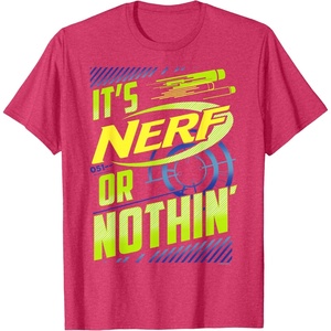 Nerf It’s Nerf Or Nothin’ Retro Bold Logo T-Shirt Small(Red Heather)