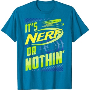 Nerf It’s Nerf Or Nothin’ Retro Bold Logo T-Shirt Small(Sapphire Blue)