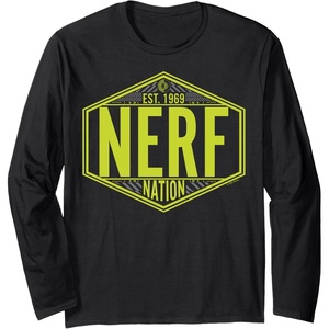 Nerf Nation Est 1969 Neon Badge Logo Long Sleeve T-Shirt(Black)