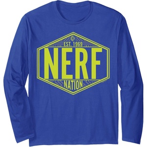 Nerf Nation Est 1969 Neon Badge Logo Long Sleeve T-Shirt(Royal Blue)