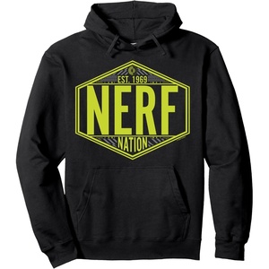 Nerf Nation Est 1969 Neon Badge Logo Pullover Hoodie(Black)