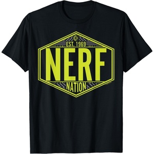 Nerf Nation Est 1969 Neon Badge Logo T-Shirt(Black)