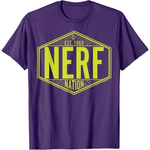 Nerf Nation Est 1969 Neon Badge Logo T-Shirt(Purple)