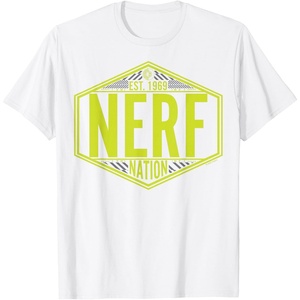 Nerf Nation Est 1969 Neon Badge Logo T-Shirt(White)