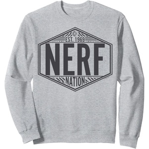 Nerf Nation Est 1969 Neon Badge Logo V2 Sweatshirt(Heather Grey)