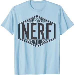 Nerf Nation Est 1969 Neon Badge Logo V2 T-Shirt(Baby Blue)
