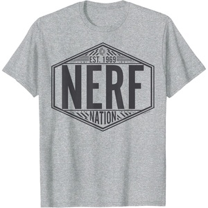 Nerf Nation Est 1969 Neon Badge Logo V2 T-Shirt(Heather Grey)
